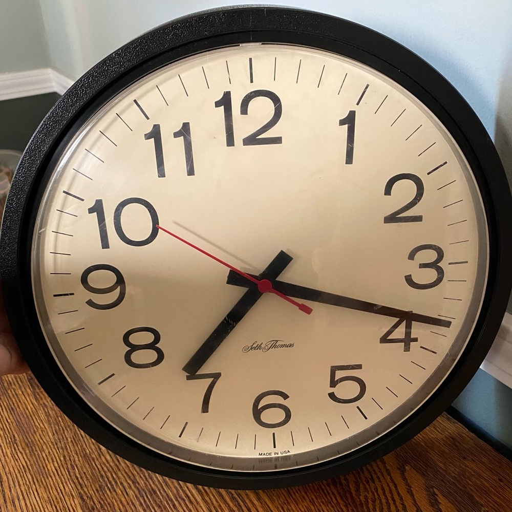 Vintage Seth Thomas School Clock Round Wall Clock USA